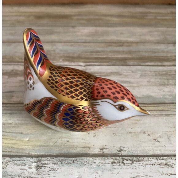 Royal Crown Derby Other - Royal Crown Derby Bird Paperweight Old Imari 22K Gold 1997 w/FLAW